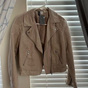H&M tan moto jacket Size 8